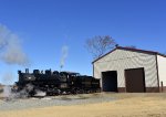 SMS Restored 0-6-0 9 steam locomotive out of the shed in South Woodstown 